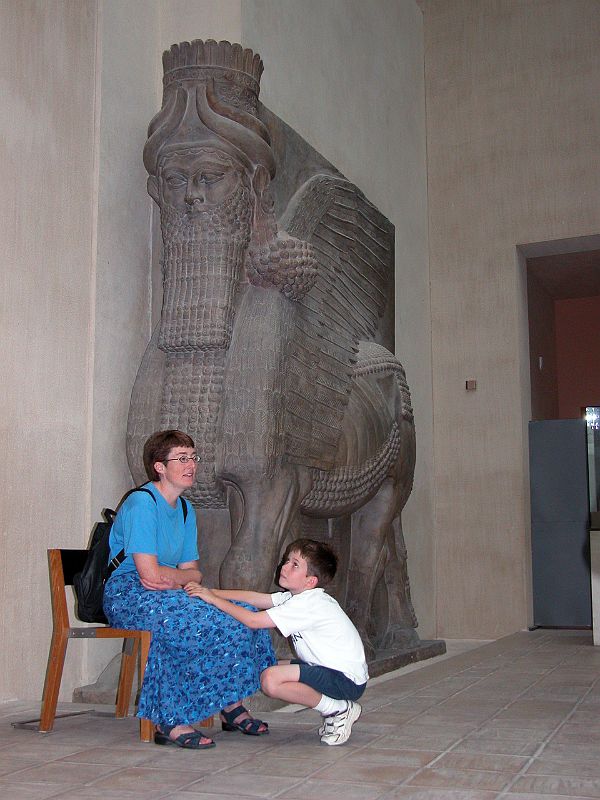 Paris Louvre Antiquities Syria 713-705 BC Winged Assyrian Bull with a Human Head 